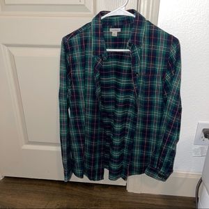 Womens LL Bean flannel button down